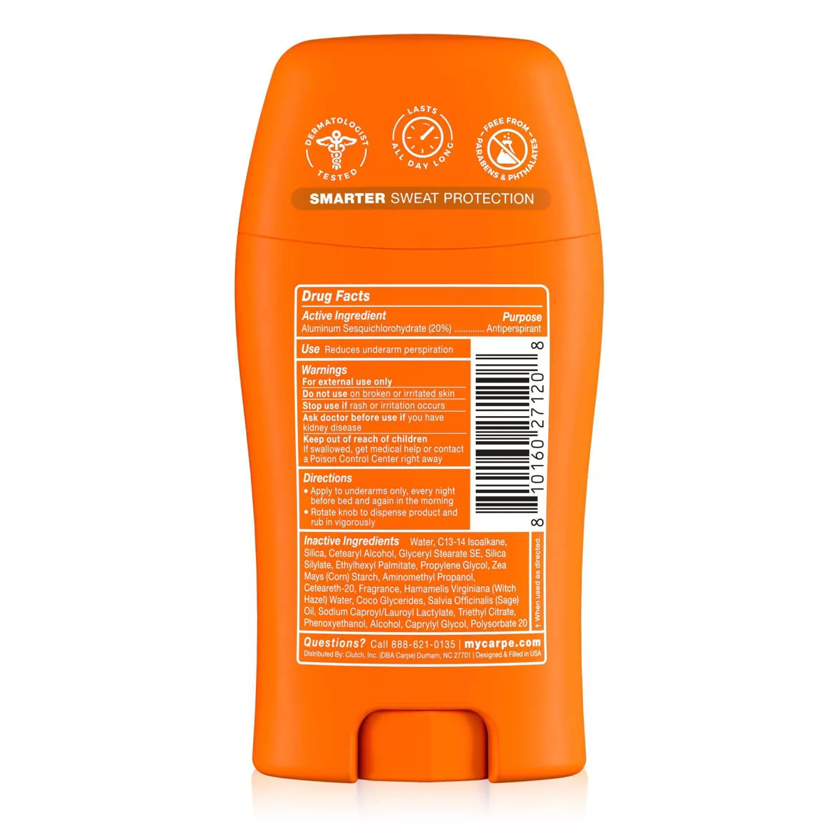 Carpe Women'S 100HR Clinically Tested Sweat & Odor Control Underarm Antiperspirant Deodorant - 1.76Oz