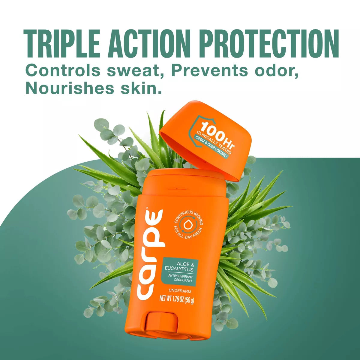 Carpe Men'S 100HR Clinically Tested Sweat & Odor Control Underarm Antiperspirant Deodorant - 1.76Oz