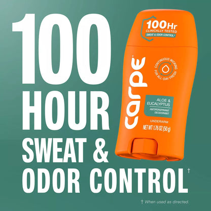 Carpe Men'S 100HR Clinically Tested Sweat & Odor Control Underarm Antiperspirant Deodorant - 1.76Oz
