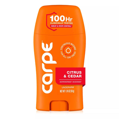 Carpe Men'S 100HR Clinically Tested Sweat & Odor Control Underarm Antiperspirant Deodorant - 1.76Oz